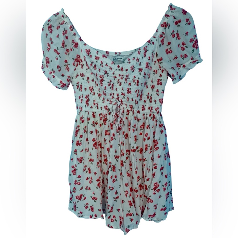 Hollister Floral Smocked Babydoll Puff Sleeves Mini Dress Y2K Size S